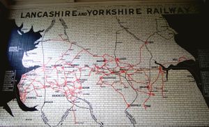 랭커셔 앤드 요크셔 철도 타일로 만들어진 벽화 지도
