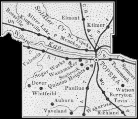 1899년 캔자스 역사에 실린 쇼니 군 지도