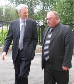 아르한겔스크를 방문한 안드레이 푸르센코(좌)