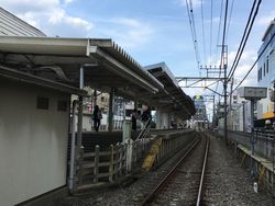 승강장 (고쿠분지 방면 구내 건널목에서) (2020년 8월 2일)