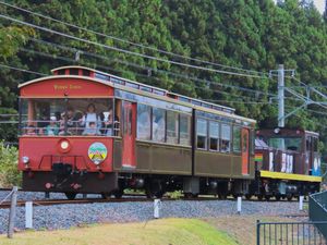 우스이 고개 철도 문화 마을의 관광 열차 「셸파군」