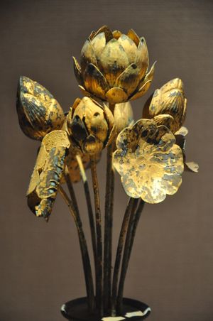 명 초왕묘 출토 동오공 - 금동화 부분