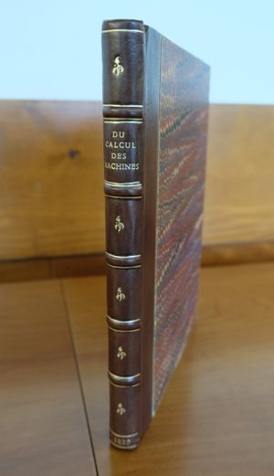 1829년판 "Du Calcul de L'Effet Des Machines"