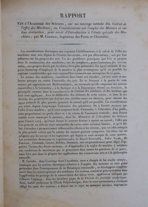 1829년판 "Du Calcul de L'Effet Des Machines"의 머리말 페이지