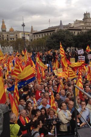 바르셀로나에서 열린 스페인 통일 찬성 시위