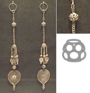 나가노현 아제이 1호분 출토 은제 드리개 부착 귀걸이