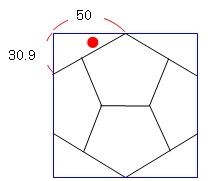 정십이면체와 외접하는 정육면체의 직교 투영도
