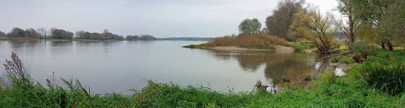 고르벤 마을 근처 북독일 평원의 중부 엘베강. 이 구간에서 강은 냉전 기간 동안 서독과 동독 사이의 철의 장막의 일부였다. 그렇기 때문에, 오늘날에도 강둑은 비교적 자연스럽고 개발되지 않은 모습을 하고 있다. (사진 촬영 2011)