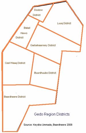 게도 주의 현(district) 지도