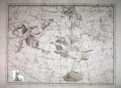 별자리 그림 《우라노그라피아》의 한 페이지. 중앙은 안드로메다자리.