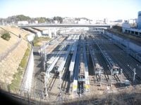 가라키다 차량기지에 유치된 차량군