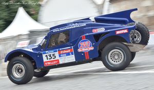 랠리 레이드와 같은 주파성이 중요한 경기에서도, 저렴한 가격 때문에 옛날부터 2륜 구동의 버기는 개인 참가자들에게 선호되었다. 트랙션은 대형 타이어에 풍부한 스트로크량의 서스펜션, MR 또는 RR 레이아웃 등으로 확보하고 있다.