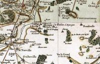 17세기의 카시니 지도에 그려진 브레티니