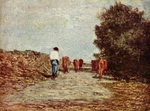 일본에서 양화를 지도한 외국인, 안토니오 폰타네지 사망. 이미지는 '목초지로 가는 길'