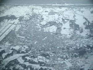 미사와 시가지 (좌측이 북쪽, 2005년1월)