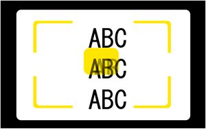 실상식 거리계의 시야 모식도 - 이중상의 경계가 뚜렷하게 보인다