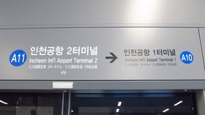 인천국제공항 제2여객터미널역 표지판