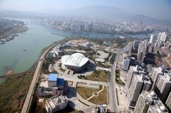 허위안 시에서 합류하는 신펑 강과 둥장