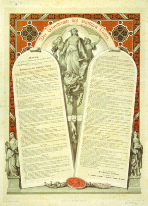 아돌프 슈뢰터의 석판화 "독일 국민의 기본권"