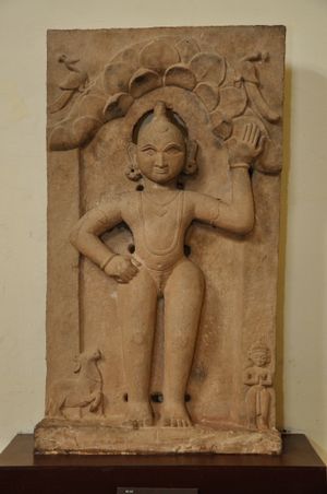 크리슈나가 고바르단 언덕을 들어 올리는 모습, 서기 19세기경