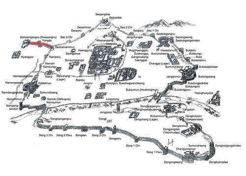 화성성역의궤(1801)에 실린 화성행궁의 모습