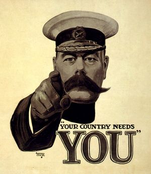 또 다른 키치너 포스터, "Your Country Needs YOU", 1914년