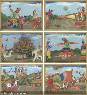 『마하바라타』의 삽화. 19세기 작품.