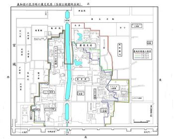의화단의 난 당시의 동교민항. 2개월이 채 안 되는 방어선의 변화를 보여준다